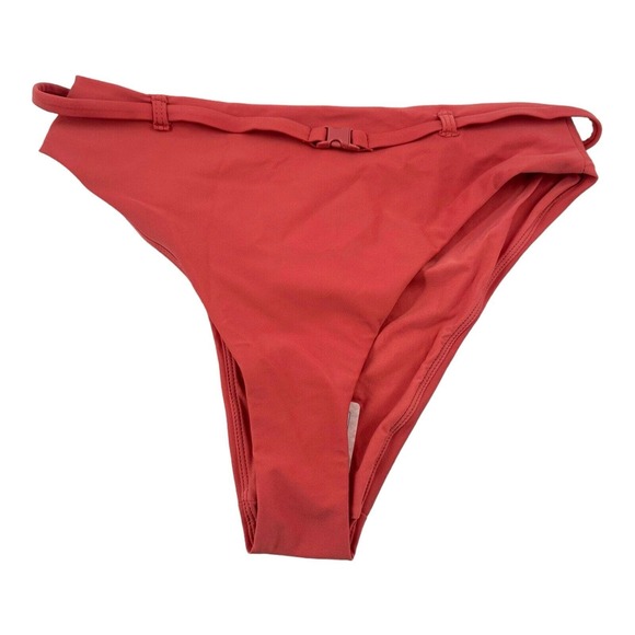 Andie Swim The Riviera High Waisted Bottom Eco Nylon in Punch Terracota sz S - Picture 2 of 12